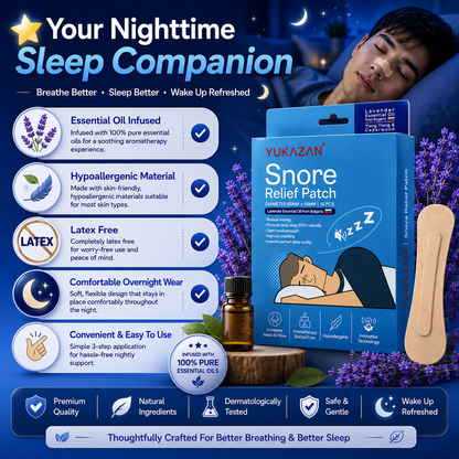 YUKAZAN Snore Relief Patch Lavender Oil | Reduce Snoring & Improve Sleep