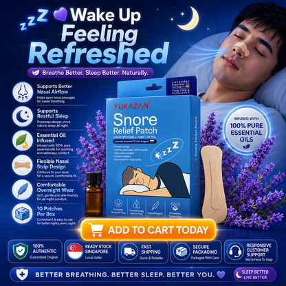 YUKAZAN Snore Relief Patch Lavender Oil | Reduce Snoring & Improve Sleep