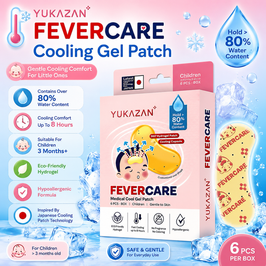 Yukazan Kids FeverCare Cool Gel Patch (6's) – Relieve Fever Fast, Gentle to Skin