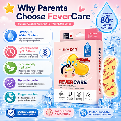 Yukazan Kids FeverCare Cool Gel Patch (6's) – Relieve Fever Fast, Gentle to Skin