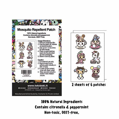 Tokidoki Mosquito Repellent Patch | Natural | DEET-Free Non-Toxic | Kids Safe