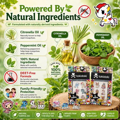 Tokidoki Mosquito Repellent Patch | Natural | DEET-Free Non-Toxic | Kids Safe