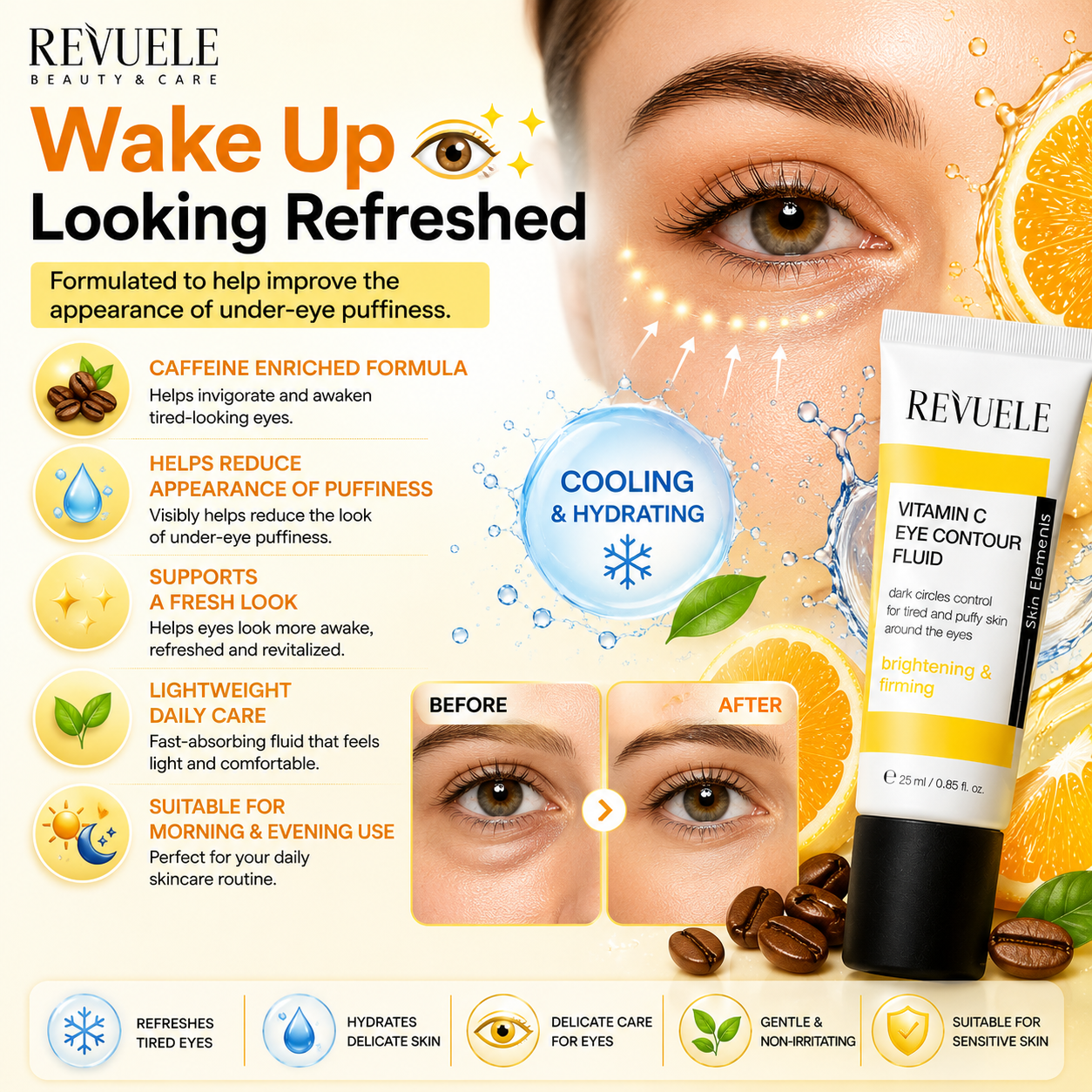 Revuele Vitamin C Eye Contour Fluid 25ml – Brightening, Firming & Anti-Dark Circles