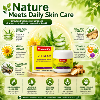 Kordel’s Ezi Cream | Glucosamine + MSM | Soothing Joint & Muscle Cream 100g