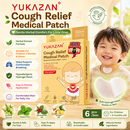 Yukazan Cough Relief Patch For Kids | Bamboo Herbal Extract Reduce Phlegm Fast