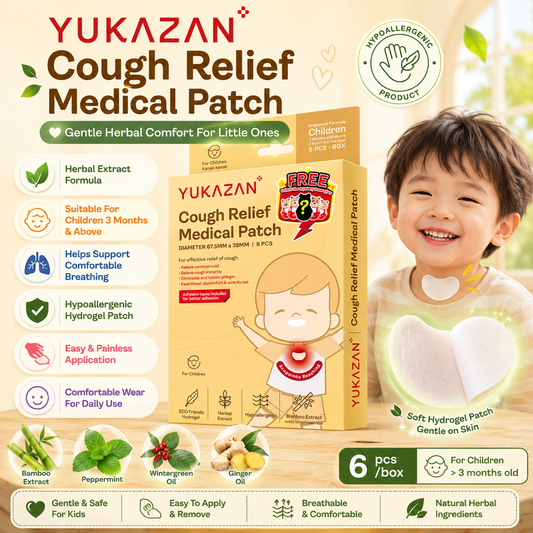 Yukazan Cough Relief Patch For Kids | Bamboo Herbal Extract Reduce Phlegm Fast