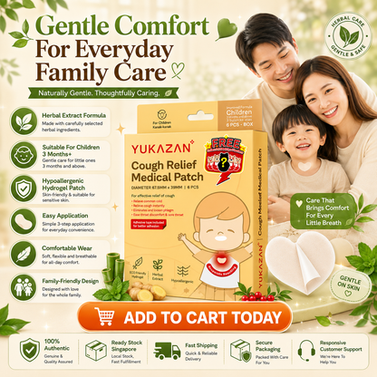 Yukazan Cough Relief Patch For Kids | Bamboo Herbal Extract Reduce Phlegm Fast