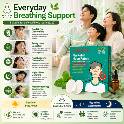 Yukazan Adults Flu Patch 6’S | Sinus, Stuffy Nose Relief | G6PD Friendly