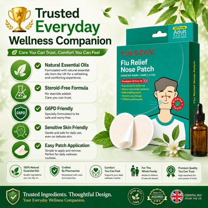 Yukazan Adults Flu Patch 6’S | Sinus, Stuffy Nose Relief | G6PD Friendly
