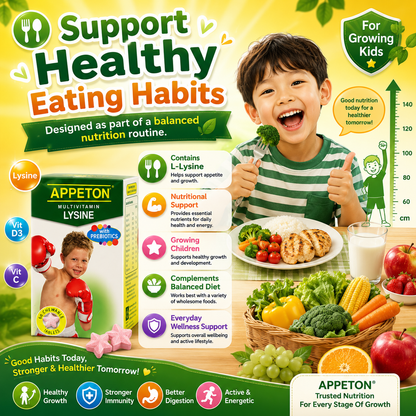 Appeton Multivitamin Lysine with Prebiotics (60 Chewable Tablets)
