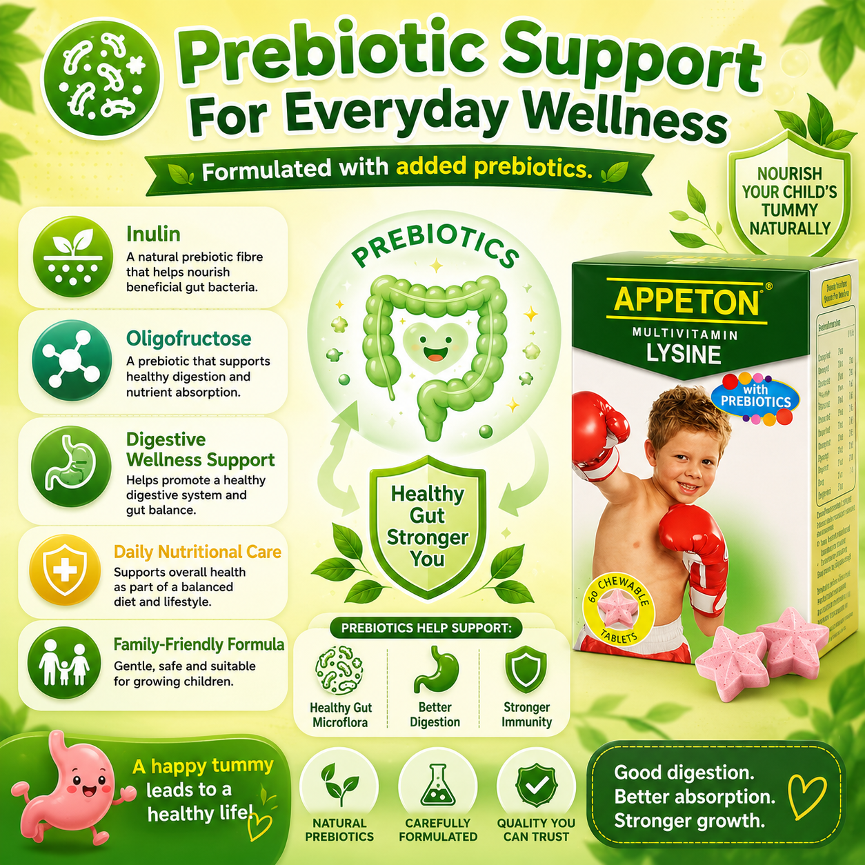 Appeton Multivitamin Lysine with Prebiotics (60 Chewable Tablets)