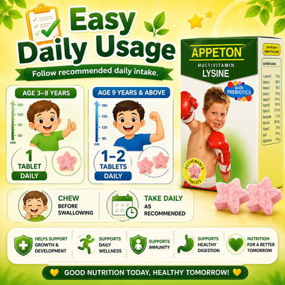 Appeton Multivitamin Lysine with Prebiotics (60 Chewable Tablets)