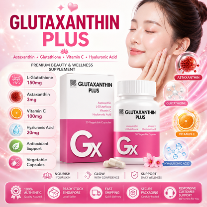 Glutaxanthin Plus (30s) with Astaxanthin, L-Glutathione, Vitamin C, and Hyaluronic Acid
