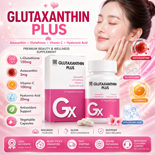 Glutaxanthin Plus (30s) with Astaxanthin, L-Glutathione, Vitamin C, and Hyaluronic Acid