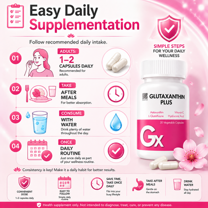 Glutaxanthin Plus (30s) with Astaxanthin, L-Glutathione, Vitamin C, and Hyaluronic Acid