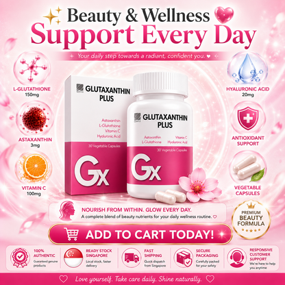Glutaxanthin Plus (30s) with Astaxanthin, L-Glutathione, Vitamin C, and Hyaluronic Acid