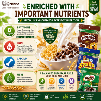 NESTLÉ Breakfast Cereals Mini Packs 25g | Koko Krunch | Honey Stars | Milo Cereal
