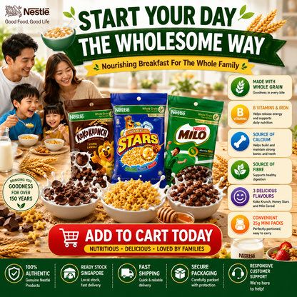 NESTLÉ Breakfast Cereals Mini Packs 25g | Koko Krunch | Honey Stars | Milo Cereal