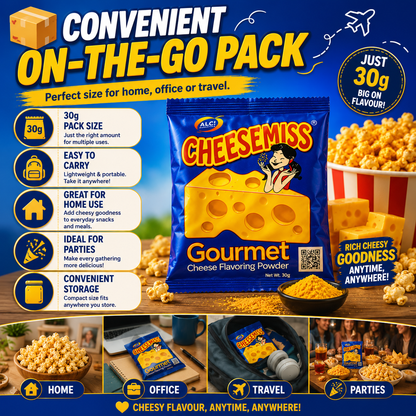 CHEESEMISS Gourmet Cheese Flavoring Powder 30g | Premium Cheese Powder | Popcorn Cheese Seasoning | Fries Cheese Powder | Snack Seasoning