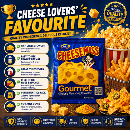 CHEESEMISS Gourmet Cheese Flavoring Powder 30g | Premium Cheese Powder | Popcorn Cheese Seasoning | Fries Cheese Powder | Snack Seasoning