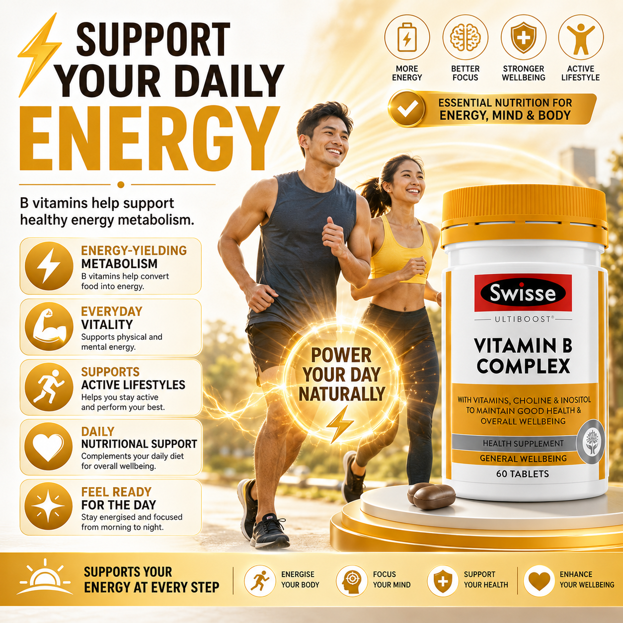 Swisse Ultiboost Vitamin B Complex 60 Tablets