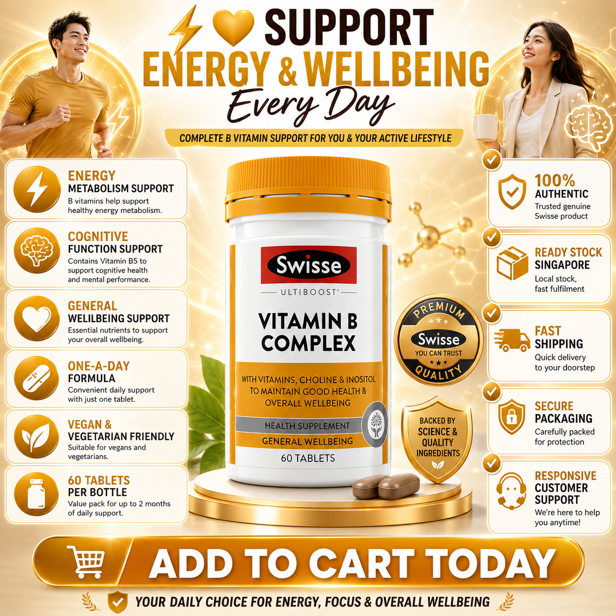 Swisse Ultiboost Vitamin B Complex 60 Tablets
