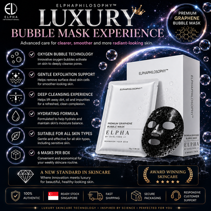 ELPHA Premium Bubble Mask Graphene Exfoliation 6s | All Skin Types