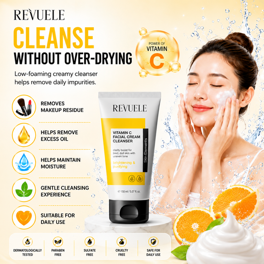Revuele Vitamin C Facial Cream Cleanser 150ml – Brightening & Hydration
