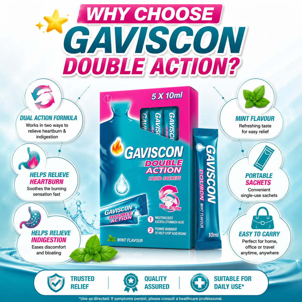 GAVISCON Double Action Liquid 10ml 5s