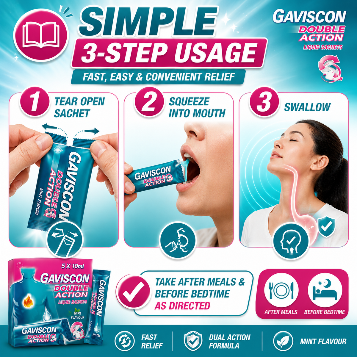 GAVISCON Double Action Liquid 10ml 5s