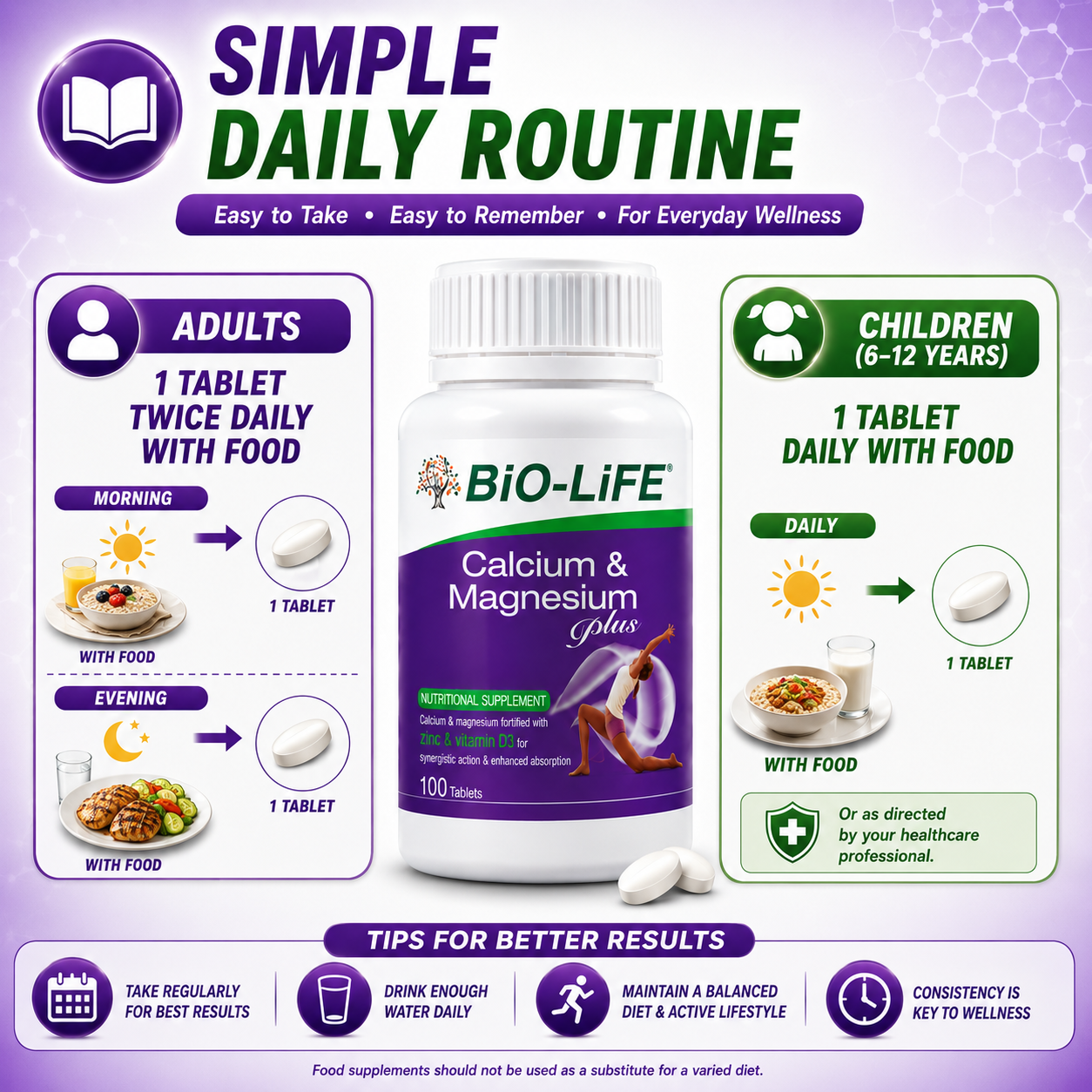 Bio-Life Calcium And Magnesium Plus 100 Tablets | Bone And Muscle Support