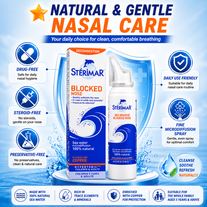 Stérimar Blocked Nose Hypertonic Nasal Spray 100ml | Fast Decongestion Relief
