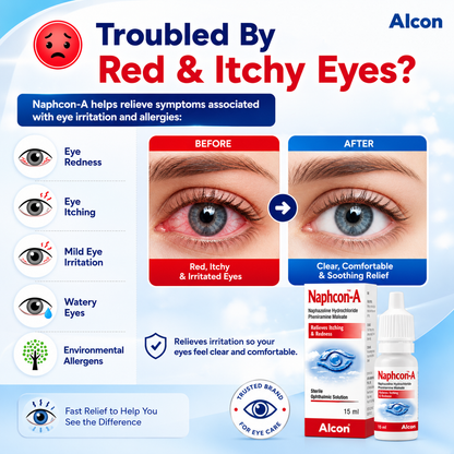 Naphcon-A Eye Drops 15ml (Alcon) – Relieves Itching & Redness