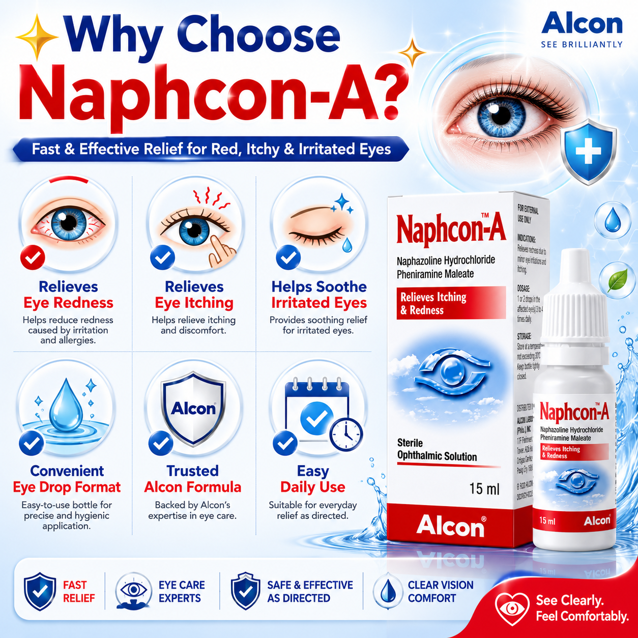 Naphcon-A Eye Drops 15ml (Alcon) – Relieves Itching & Redness