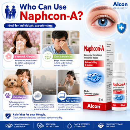 Naphcon-A Eye Drops 15ml (Alcon) – Relieves Itching & Redness