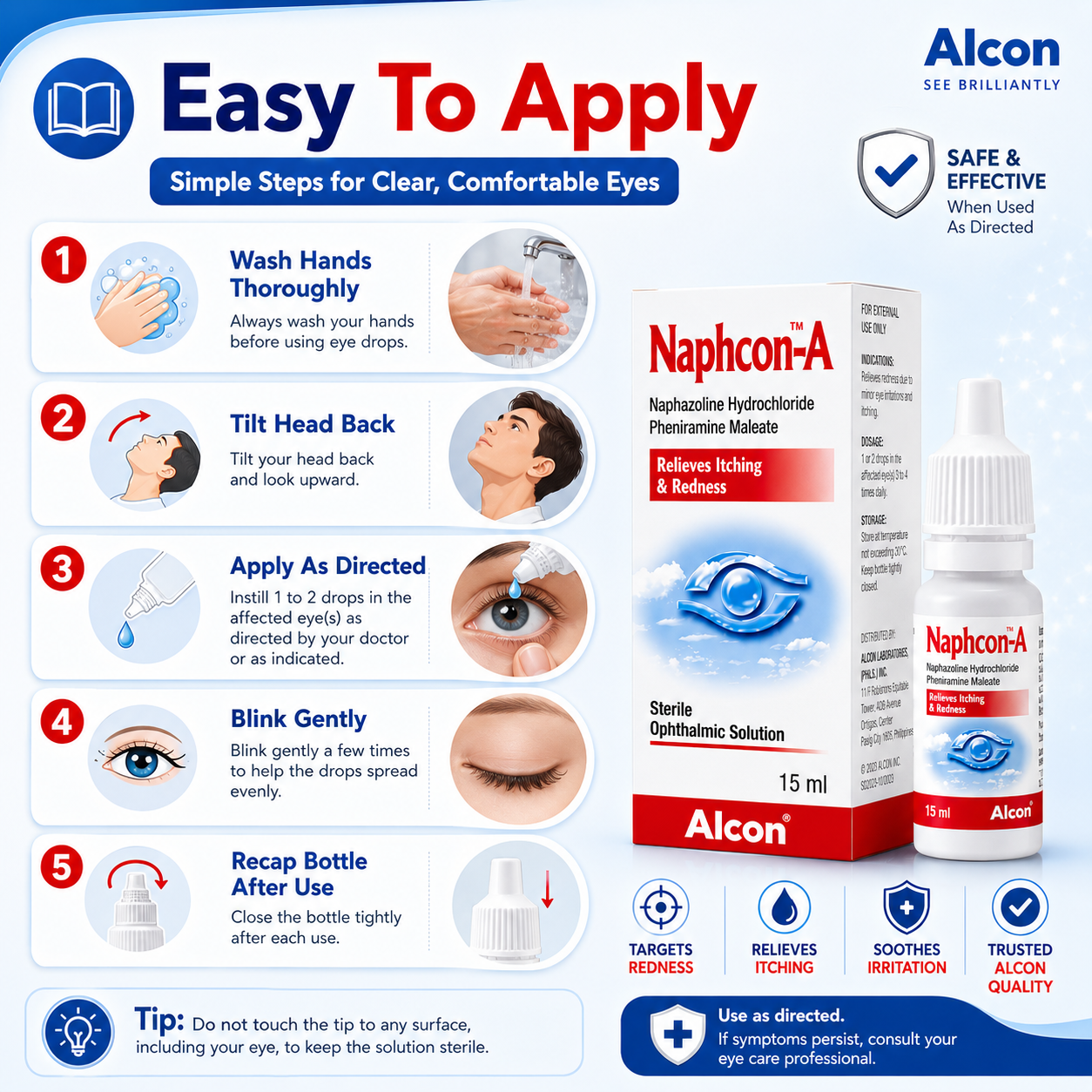 Naphcon-A Eye Drops 15ml (Alcon) – Relieves Itching & Redness