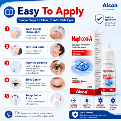Naphcon-A Eye Drops 15ml (Alcon) – Relieves Itching & Redness