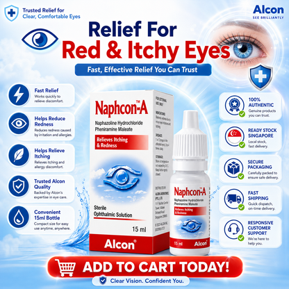 Naphcon-A Eye Drops 15ml (Alcon) – Relieves Itching & Redness