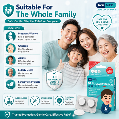 AcuMEDI Oral Ulcer Patch 6pcs | Instant Relief | Non-Steroid | Safe for Kids