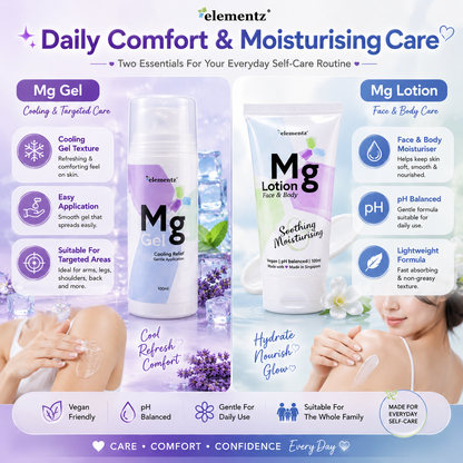 Elementz Magnesium Wellness Series | Mg Flakes • Mg Oil • Mg Gel • Mg Lotion