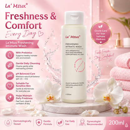 La’Miux Freshening Intimate Wash Unscented pH 3.5–4.5 Prebiotics
