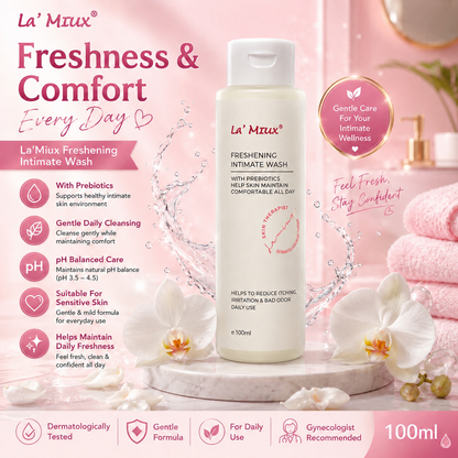La’Miux Freshening Intimate Wash Unscented pH 3.5–4.5 Prebiotics