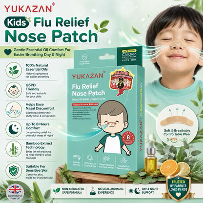 Yukazan Kids Flu Patch 6’S | Sinus, Stuffy Nose Relief | G6PD Friendly