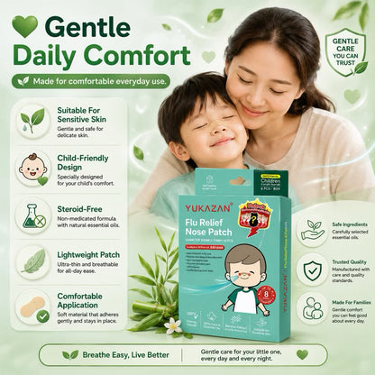 Yukazan Kids Flu Patch 6’S | Sinus, Stuffy Nose Relief | G6PD Friendly