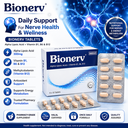 Bionerv Alpha Lipoic Acid + Vitamin B1 B6 B12 | Nerve Support | 60s