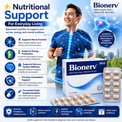 Bionerv Alpha Lipoic Acid + Vitamin B1 B6 B12 | Nerve Support | 60s