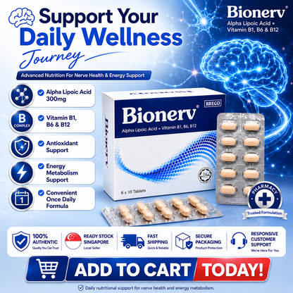 Bionerv Alpha Lipoic Acid + Vitamin B1 B6 B12 | Nerve Support | 60s