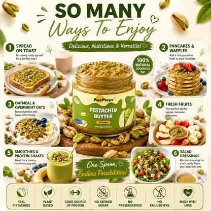 AyoMayo Pistachio Butter Chunky 90g | 100% USA Pistachios