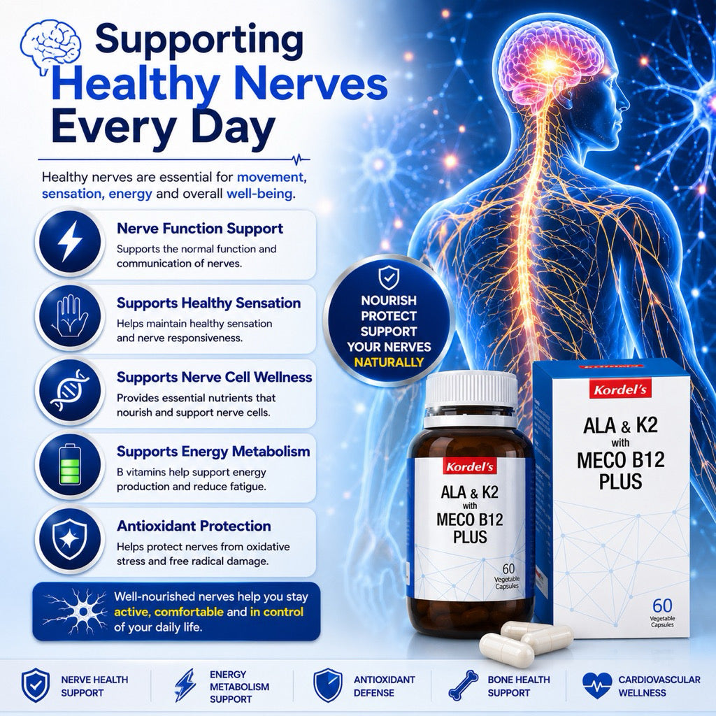 Kordel’s ALA & K2 with Meco B12 Plus | Nerve Pain, Bone & Heart Health Support