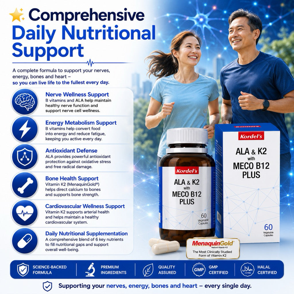 Kordel’s ALA & K2 with Meco B12 Plus | Nerve Pain, Bone & Heart Health Support